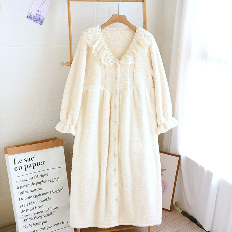 珊瑚绒睡裙公主风冬加绒加厚甜美