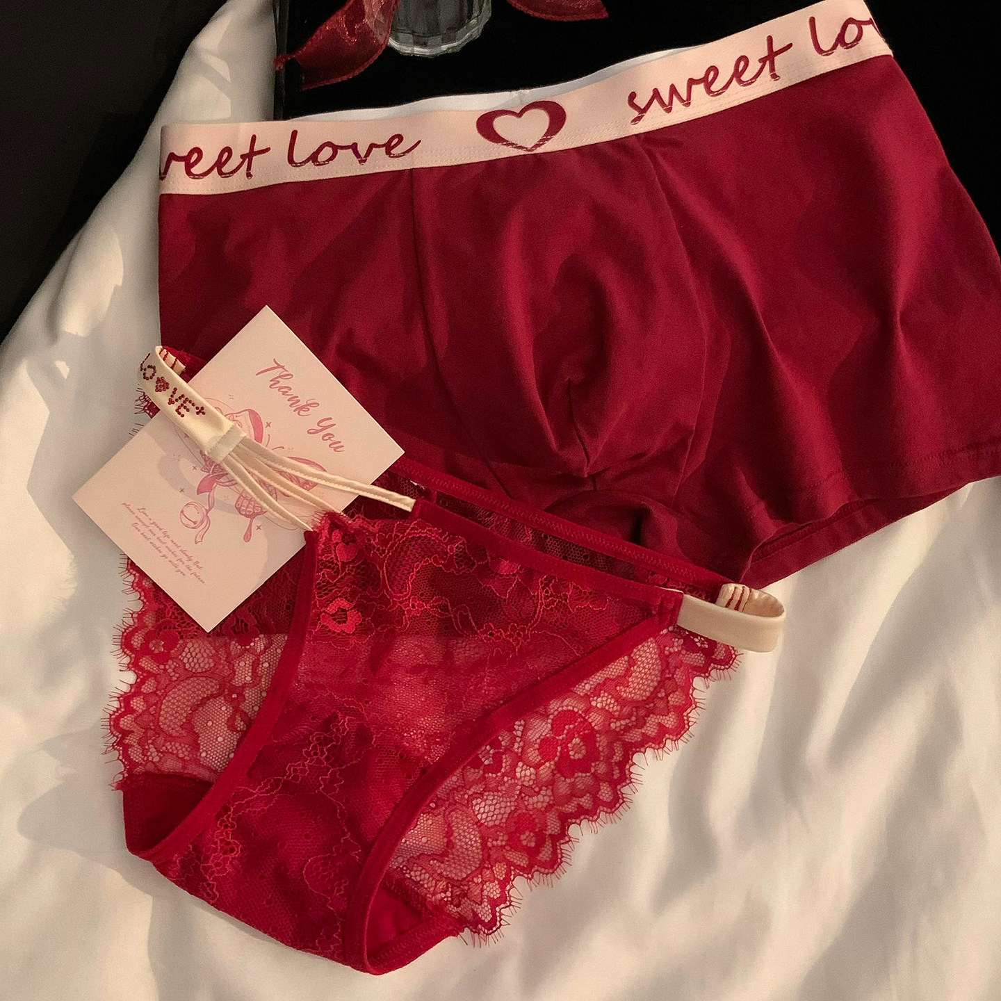 RoseMemory撩系红色高叉蕾丝本命年情侣内裤一男一女2026马年结婚,女士内衣/男士内衣/家居服,女三角裤,淘宝优惠券,粉丝福利购,淘宝优惠卷