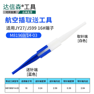 J599/JY27航空插头军标16#端子退针器M81969/14-03信号取送针工具