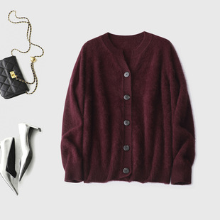 软糯蓬松不带一丝攻击性 拉毛羊绒羊毛开衫外套 松弛慵懒又高级