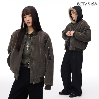 Botanica复古灯芯绒bomber飞行boxy短箱夹克棉服cleanfit短款外套