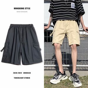 2021夏季纯色ins五分裤子男运动直筒工装休闲短裤男K19-P25图片