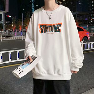 圆领卫衣男春秋潮牌无帽宽松套头衫上衣青少年痞帅外套W771-TP20图片