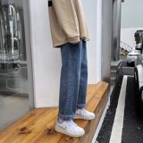 21秋季新款ins港风宽松百搭直筒阔腿印花牛仔裤Z，男装牛仔裤，星座1703A
