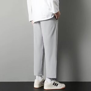 夏季男士直筒裤潮流宽松显瘦休闲九分裤冰丝百搭裤子西裤2025-P17图片