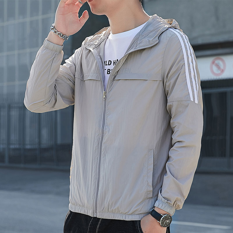 2021夏季主推款轻薄透气户外防晒衣服青少年薄款连帽夹克外套男图片