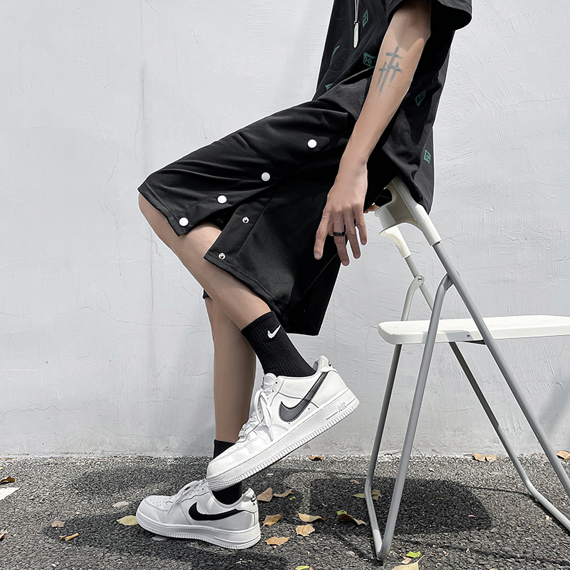 主推2021夏季潮流排扣休闲短裤男宽松大裤衩五分裤子CK60-P20，男装休闲裤，星座1703A