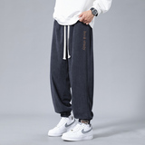 秋冬季灯芯绒休闲裤男潮牌宽松阔腿百搭学生裤子Q2327-P20加绒P25，男装卫衣，星座1703A