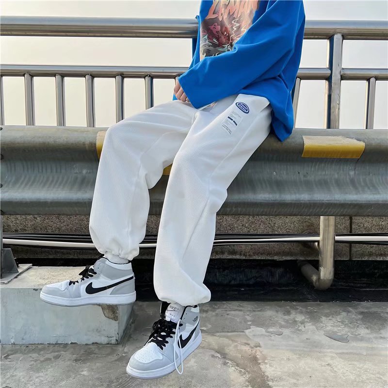 休闲裤男华夫格裤子男潮牌ins束脚运动裤卫裤宽松长裤K3851-P30,男装休闲裤,星座1703A