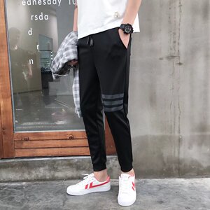 18夏季新款休闲裤男时尚束脚运动长裤韩版薄款小脚裤潮流哈伦裤图片