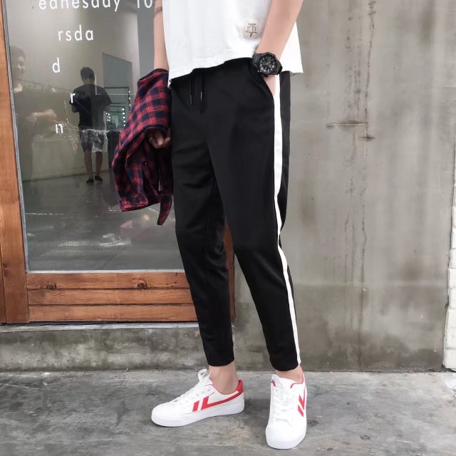 18夏季新款休闲裤男时尚束脚运动长裤韩版薄款小脚裤潮流哈伦裤,男装休闲裤,星座1703A