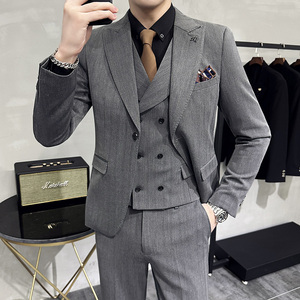 长期款 到6XL 双开叉西服套装宴会礼服 男西装三件套 SJT41-P280图片
