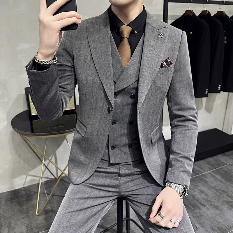 长期款 到6XL 双开叉西服套装宴会礼服 男西装三件套 SJT41-P280图片
