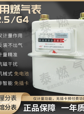 包邮G4 G2.5家用天然气表 煤气表 膜式燃气表 流量表 铜铁接头