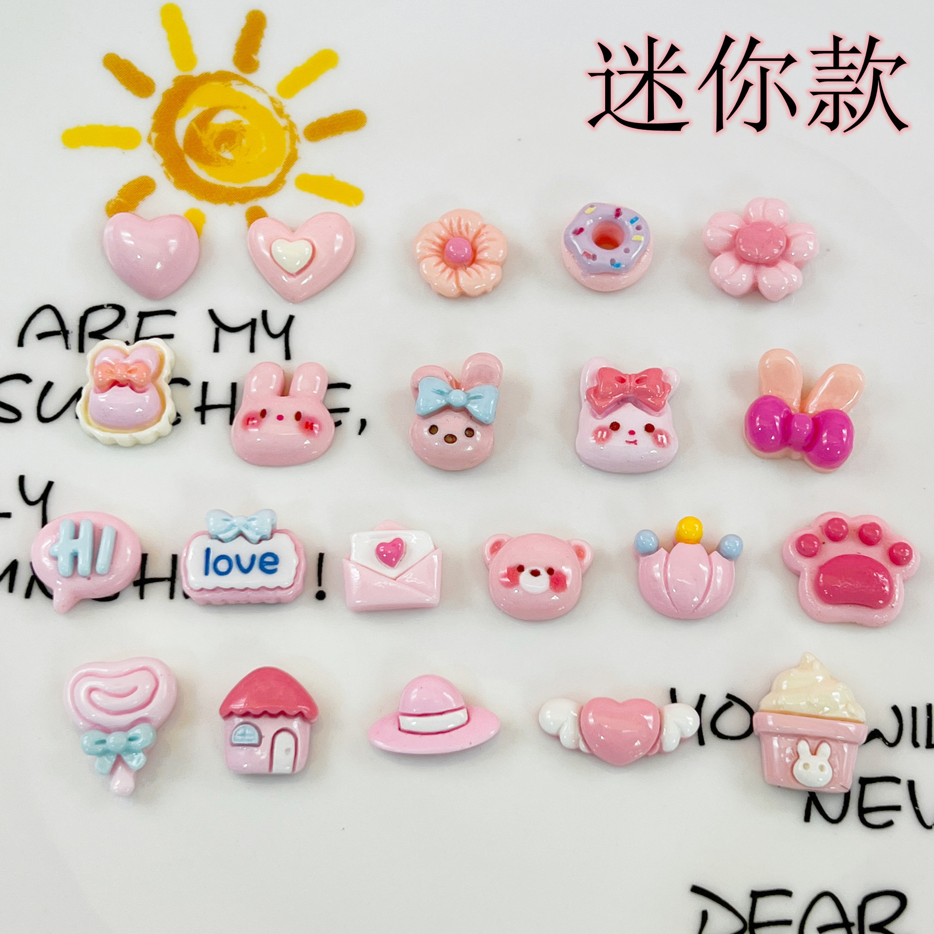 亮面小号粉色系列精美图案发夹抓