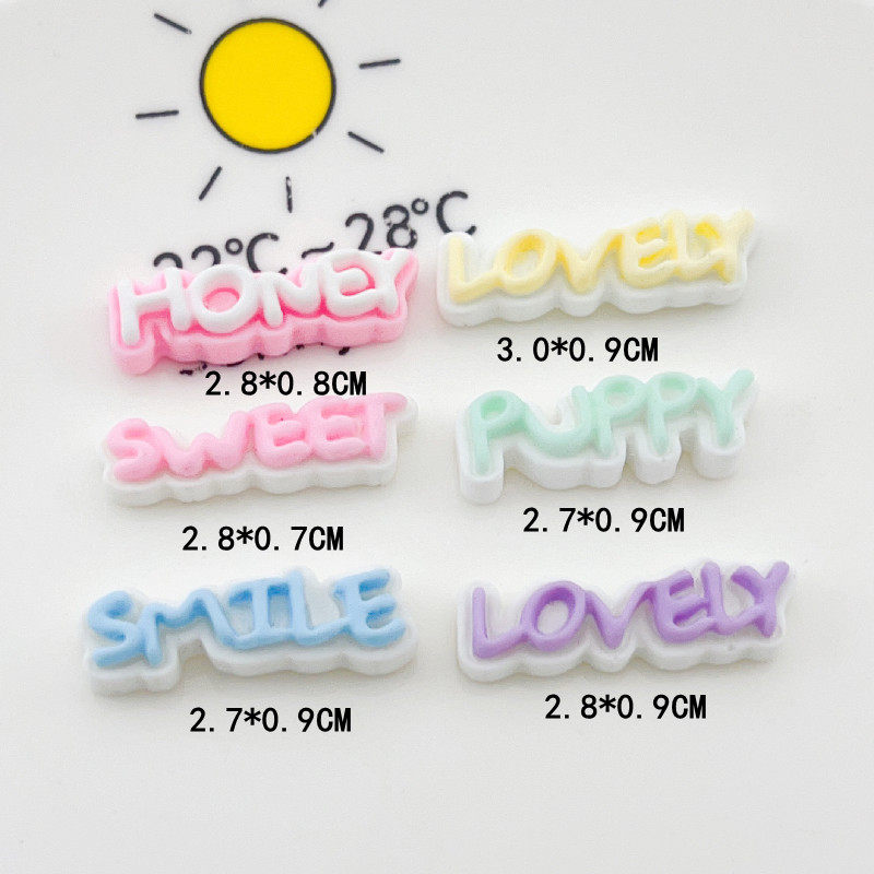 清新英文SWEET字母牌HONEY冰箱贴DIY奶油胶手机壳树脂配件批