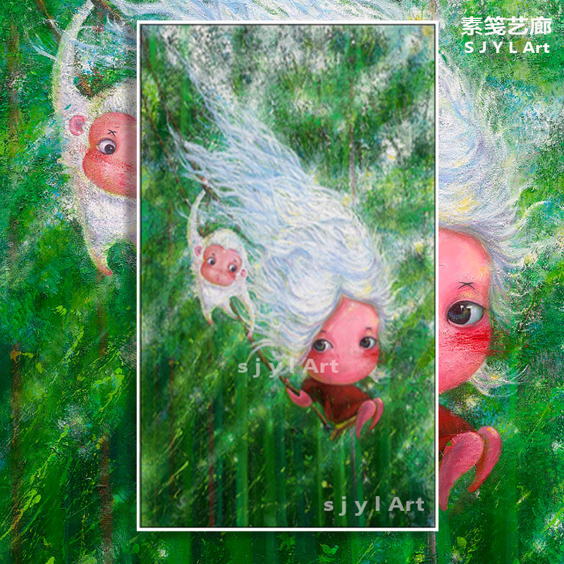 简约现代原创正版贾伟如花挂画