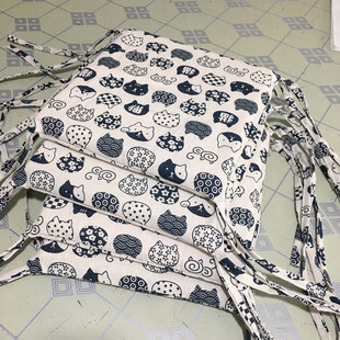 薄棉麻布高密度海绵坐垫 小长方形凳子椅垫学生工厂拆洗回弹屁垫