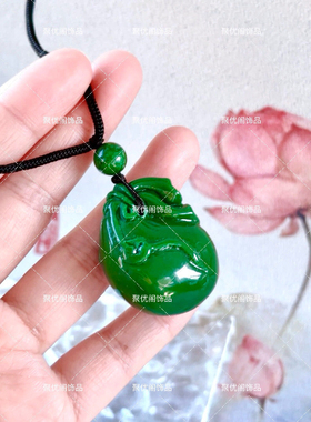 爆款国风新中式绿色福禄葫芦项链坠男女款福气满满男女项链吊坠