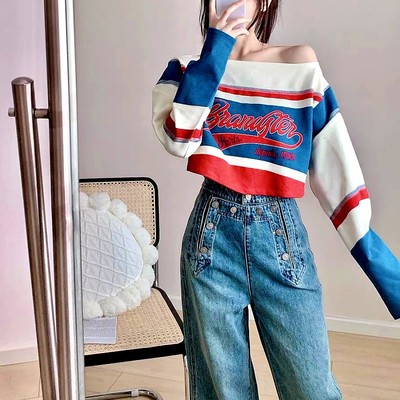 美式复古字母印花宽松休闲卫衣T