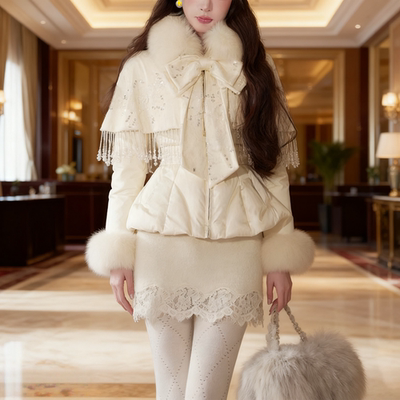 冬季法式收腰小香千金风羽绒服女