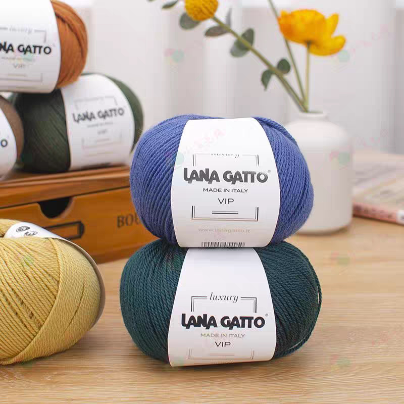正品意大利lana gatto进口Vip80%美利奴羊毛20%山羊绒手工编织diy