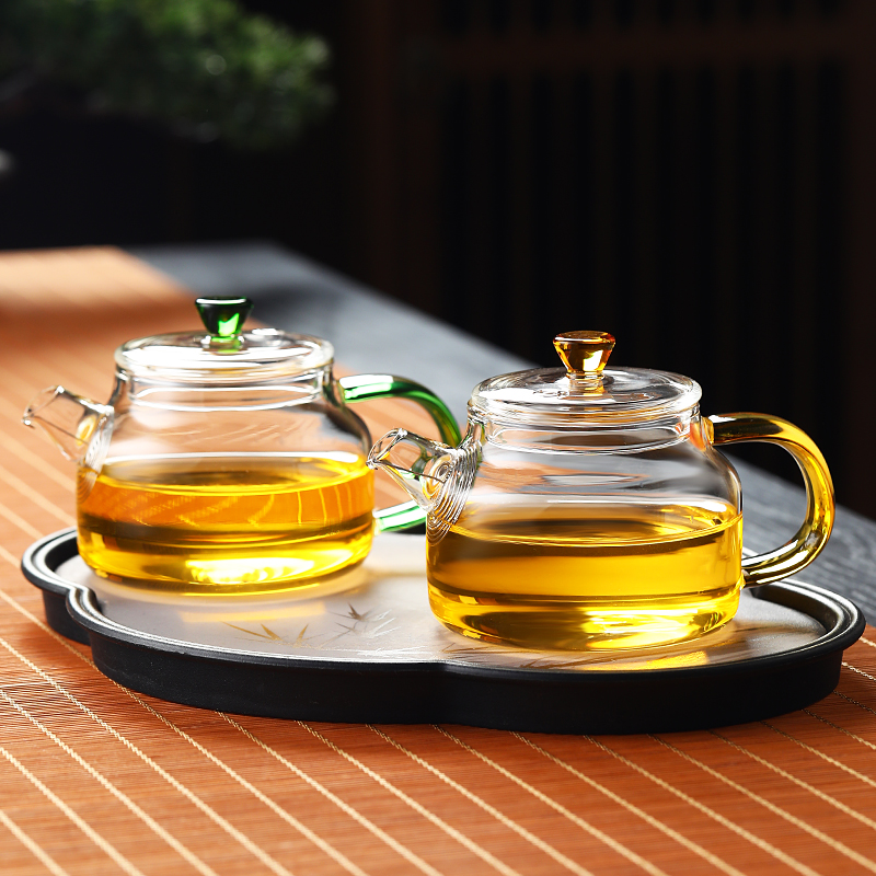 耐高温玻璃泡茶壶手把壶