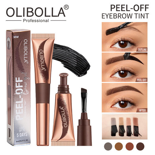 Brow tinting撕拉眉胶染眉膏防水持久定型不掉色染眉液半永久眉笔