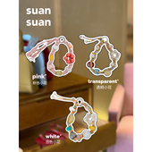suansuan原创少女彩色小花手工串珠编织短款 手拎手机链条便携挂绳