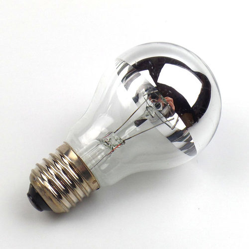 无影半电镀灯泡螺口镀银白炽普通