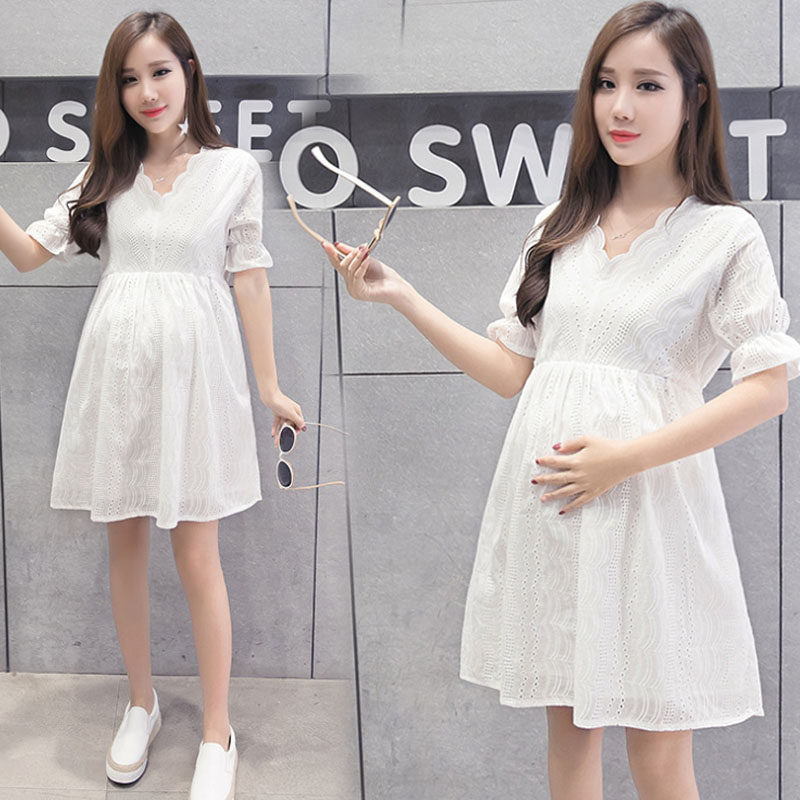 pregnant woman Dress Summer wear fashion Korean Edition Lace Women dress Mid length version 3-9 A month pure cotton Chao Ma jacketin the Maternity/Maternal supplies/Nutrition , Maternity , Dress  category - from Buy2taobao.com to provide professional Taobao agent buy service