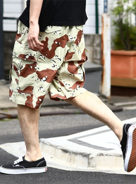 freaks store沙漠迷彩多口袋短裤宽松休闲裤夏季m65军事风五分裤