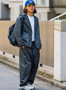 25aw日潮freaks store涤棉斜纹cityboy男宽松休闲西装服长裤套装