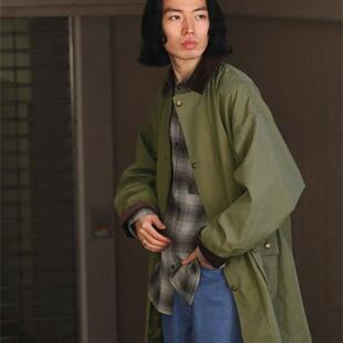 freaks store与brithish khaki合作中长款防风棉锦狩猎装休闲风衣