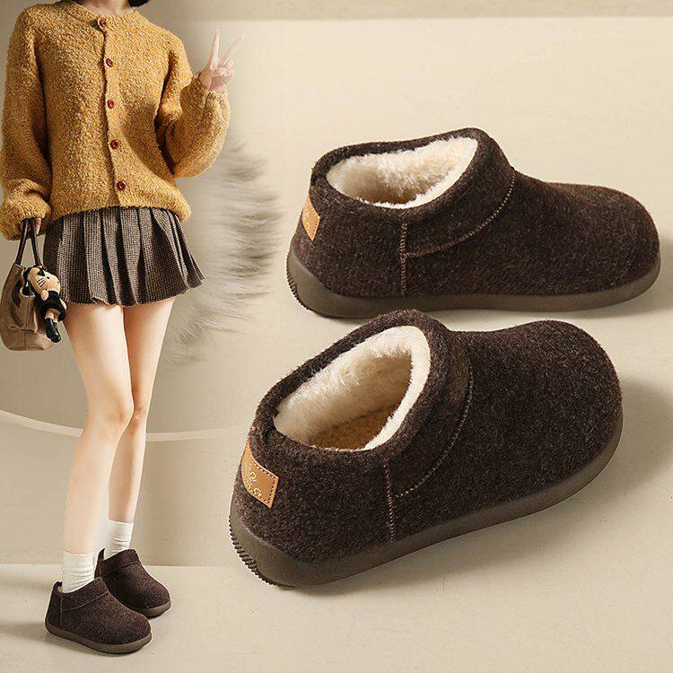 冬季日系居家室内家用男款保暖加厚防滑包跟棉拖鞋女月子老人鞋鞋