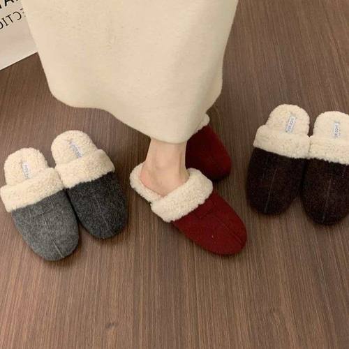 厚底毛毛拖鞋女外穿2025秋冬新款羊羔毛绒棉拖鞋室内家居毛绒棉拖