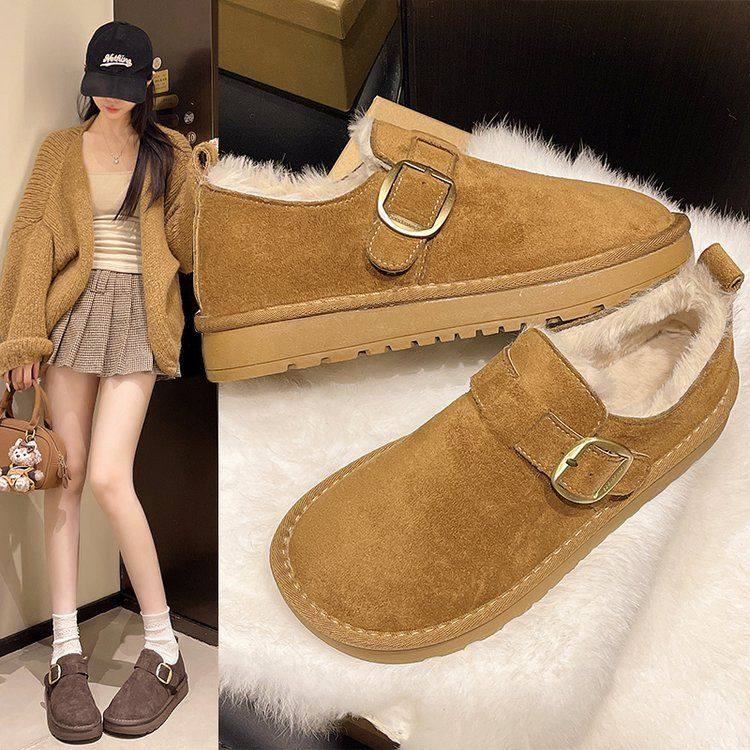 新品上市2025秋季张婧仪同款复古厚底全包勃肯鞋休闲一脚蹬乐福鞋