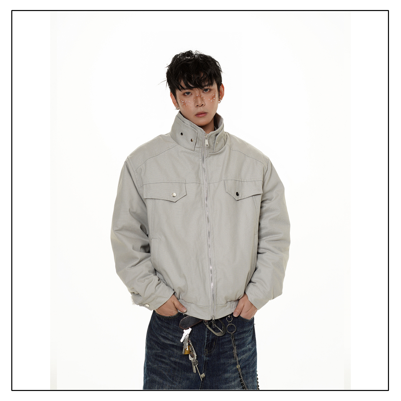 工装加厚宽松落肩袖外套