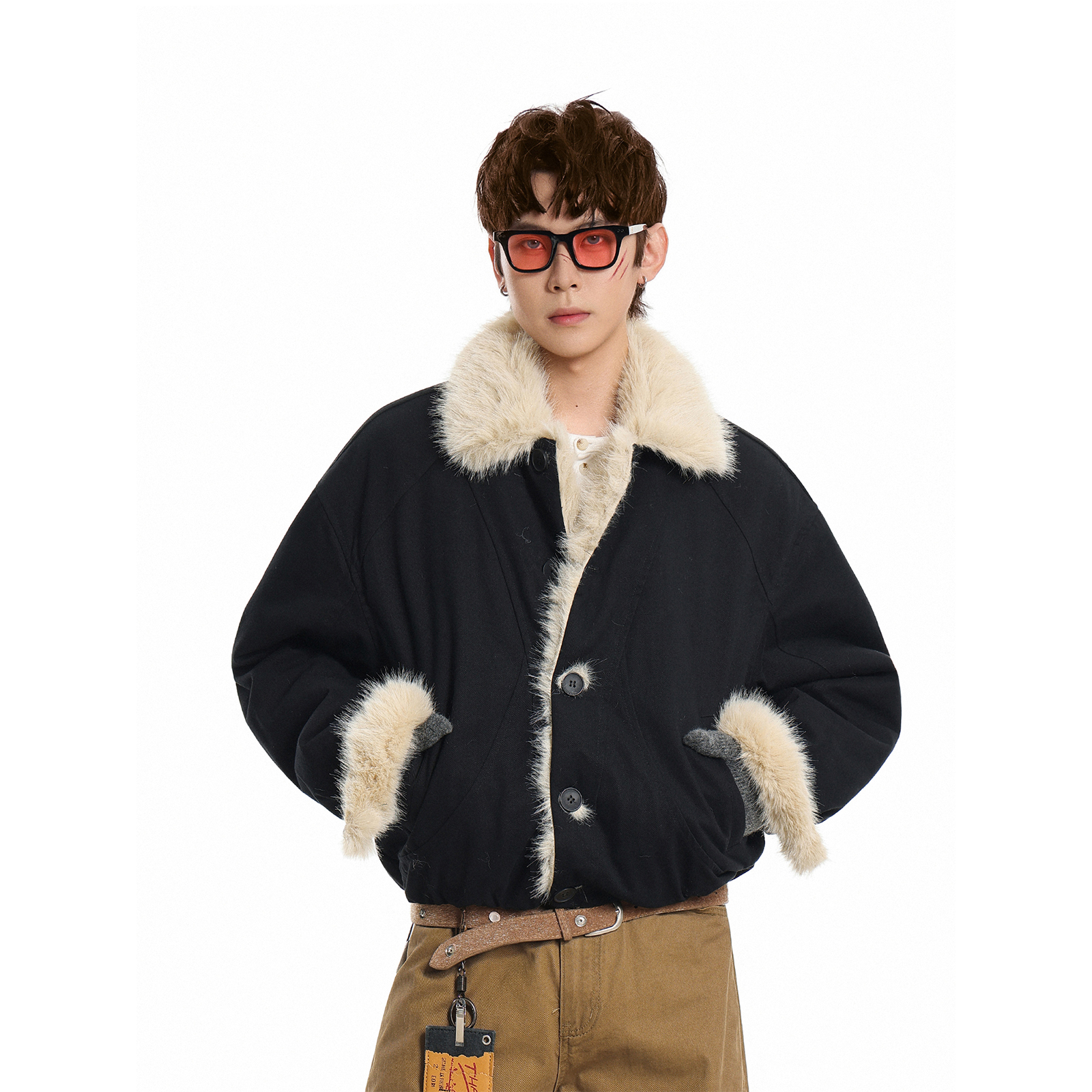 GCINIM401美式复古毛领棉衣高级感男女加厚保暖夹克宽松外套棉服