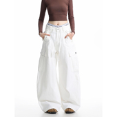 男女潮牌宽松休闲阔腿弯刀裤 GCINIM401美式 复古多口袋设计感工装