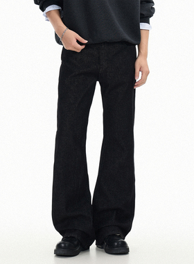 GCINIM401美式风黑色微喇牛仔裤男女显瘦宽松阔腿长裤cleanfit