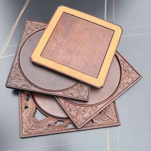 砂锅底座餐具垫茶承重竹家用茶盘燕窝炖盅底托席面编织纹中式托盘