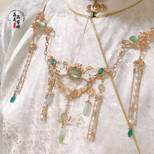 原创璎珞项圈古装儿童古风流苏饰品女蝶贝配饰汉服项链璎珞[夜灿]