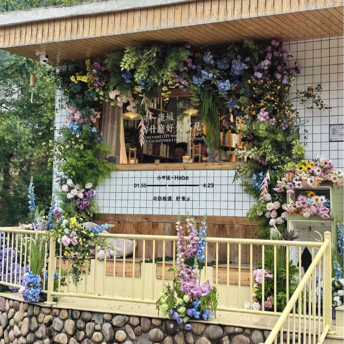 莫奈花园风仿真花组合套餐高端绿植紫色系花艺布景手捧花门头造景