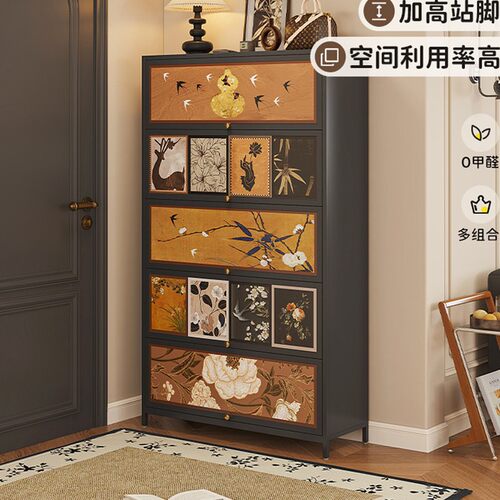中古风多层家用室内储物柜玄关柜