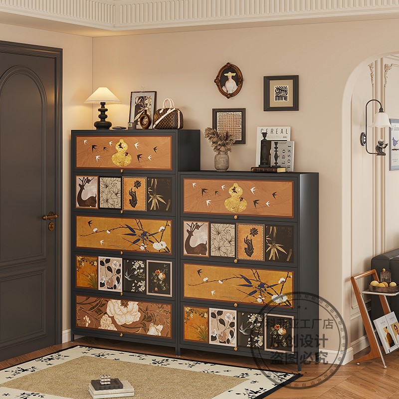 中古风多层家用室内储物柜玄关柜