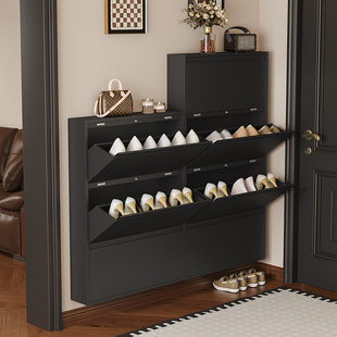 架 柜家用入户门口室内多层一体靠墙窄小型鞋 15cm超薄款 金属翻斗鞋