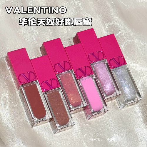 嫩嘟嘟!Valentino华伦天奴粉管好嘟唇蜜透亮镜面细闪水光感唇釉