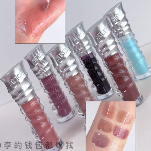 冰透感~韩国新品risky镜面唇釉唇蜜水光裸色系小众朋克风烟熏妆