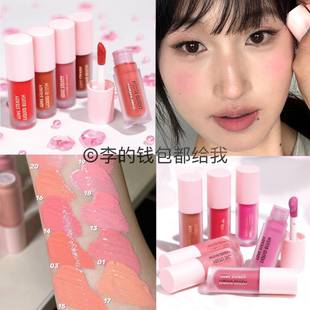 甜美嫩粉 Steady液体腮红轻薄持久水润光泽水光唇颊 Moira Love